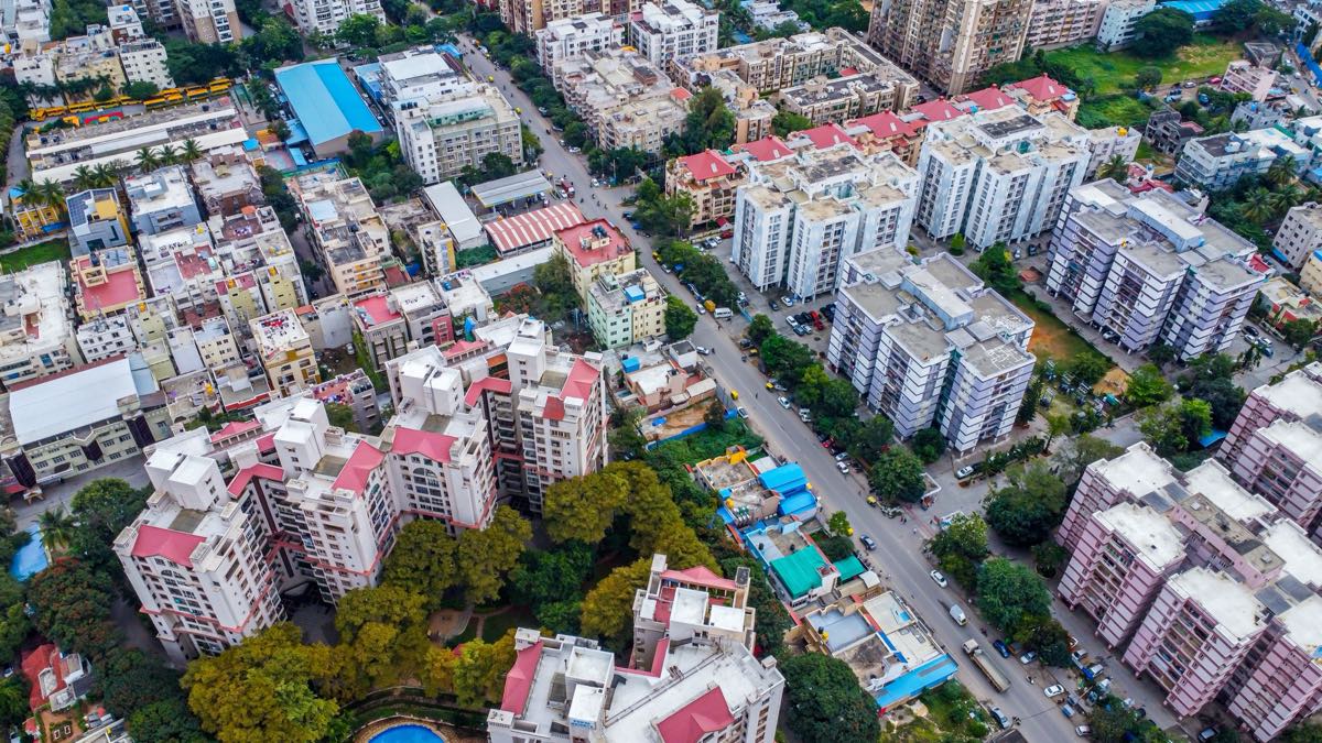 An aerial view of a Bangalore neighbourhood