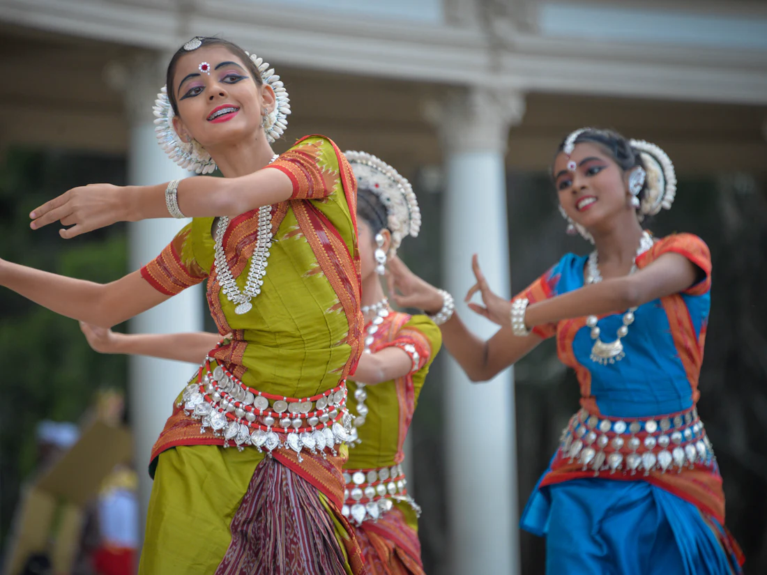 Dancers performing classical Indian dance
